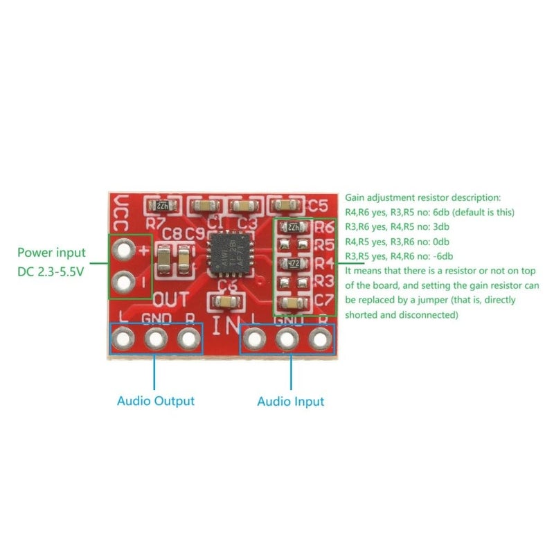 GODIYMODULES 2PCS DC2.3-5.5V TPA6132 Preamplifier Board Differential to Single Input Headphone Amplifier Module Differential Amplifier Board Module - Image 2